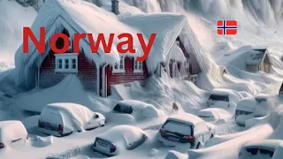 (4k )Everything is Freezing in Norway /Snow Storm Hit Southern Norway/New Update