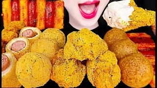 ASMR Fried Chicken, Cheese ball, Spicy Sausage 뿌링클 치킨, 치즈볼, 핫도그 먹방 Mukbang, Eating