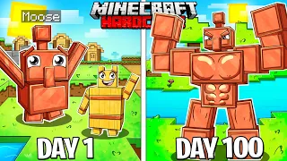 I Survived 100 Days as a COPPER GOLEM in HARDCORE Minecraft!