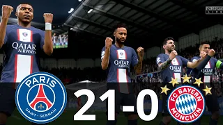 FIFA 23 - MESSI, RONALDO, MBAPPE, NEYMAR, IBRAHIMOVIC, ALL STARS | PSG 21-0 BAYERN | UCL