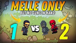 MINI MILITIA MELLE ONLY BUT NO GUNS IN HAND 1 VS 2 😱 EPIC GAMEPLAY