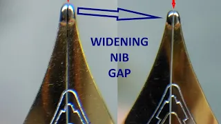 Extreme way to widen nib slit / tine.  (text narration only, no voice over)