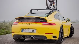 Porsche 911 Carrera 4S (991.2) 2017 with BIKE! - startup, acceleration, sound.