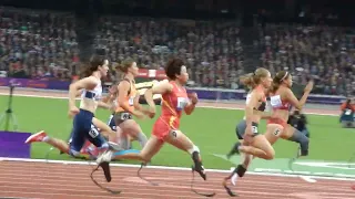2012 London Paralympic Games Athletics: Women's 100m T44 - Marie-Amelie le Fur wins Gold