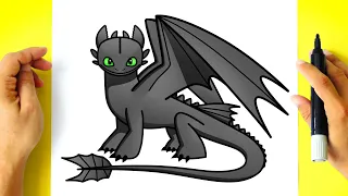 Como DESENHAR o DRAGÃO BANGUELA - Como DIBUJAR a CHIMUELO - How to DRAW TOOTHLESS DRAGON