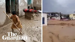 Huge torrents of muddy water swamp northern Afghanistan