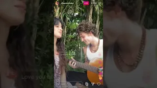 Shawn Mendes and Camila Cabello singing Señorita live on Instagram