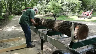Sawing first red oak log on our Woodland Mills HM130MAX