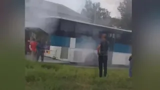 Автобус Богодухов - Харьков загорелся на ходу вместе с пассажирами