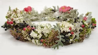 Флористика Венок из живых цветов (Мастер класс) Floral. Flower . floral wreath tutorial