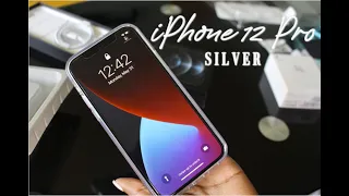 iPhone 12 PRO unboxing | Silver + Setup & Accessories ♡