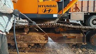 Cleaning muddy excavator| Cleaning dirty excavator| How to wash excavator