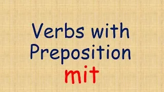 Learn German | German Grammar |  German for beginners | German verbs with Preposition mit