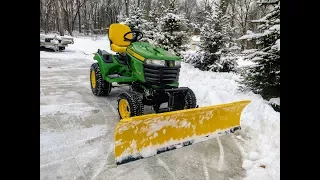 Move Snow In Style!  Snow Plowing with a 2017 John Deere x739 Tractor & 72" Hydraulic Plow Blade