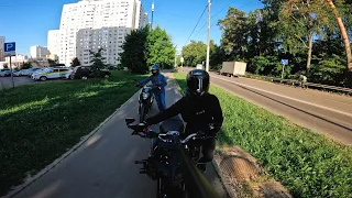 Первый выезд с БРАТОМ и сразу в ЛЕС | Voge 300R | Yamaha MT09