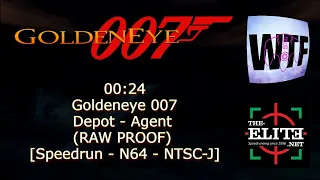 [00:24] Goldeneye 007: Depot - Agent (RAW PROOF) [Speedrun - N64 - NTSC-J]