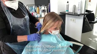 How to cut short bob hairstyle for women step by step   Bob hair cut tutorial by Amal hermuz