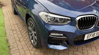 BMW X3 2.0 20i M Sport Auto xDrive (s/s) 5dr 2018 (18)15,400 miles Petrol Automatic Blue 1 owner Car