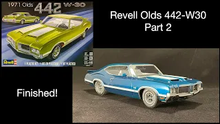 Building and review of the Revell 1971 Olds 442 W-30 1/25 scale plastic model kit Part 2