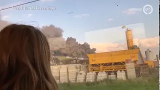 Beelden van de brand vanuit de trein