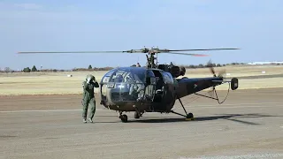 Alouette III Helicopter. Startup to Shutdown. HQ Video and Sound.