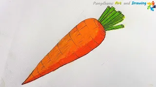 How to draw a Carrot | Drawing with Painting