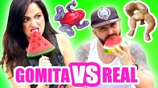 Comida de GOMA vs Comida REAL! Comer RANAS...OH NO! RETO - SandraCiresArt