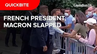 Moment French president Emmanuel Macron got slapped