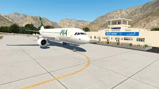 Challenging Approach into GILGIT Pakistan |FlightFactor A320-Lahore to Gilgit (OPLA-OPGT)|VATSIM