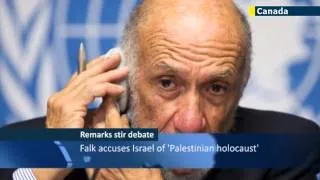 Outrage over 'Palestinian holocaust' remark