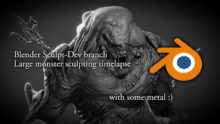 Sculpting Large monster in Blender (with some Metal)