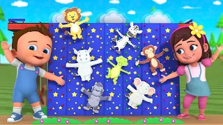 Learning Animals Names for Children with Little Baby Boy & Girl Fun Play Animals Tumbling Wooden Toy