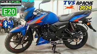 All 2024 New TVS apache 😎 RTR 160 Matte blue colour ✅detail review and check out what's new feature