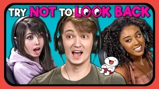 YouTubers React To Try Not To Look Back Challenge