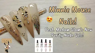 MINNIE MOUSE NAILS! | FEAT. NEW MADAM GLAM 'PURITY' NUDE GEL POLISH COLLECTION!