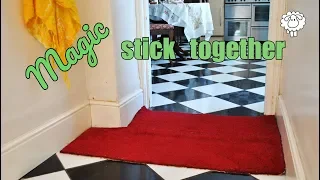 Make a Doormat out of carpet remnants-No Adhesive, No Sew 2 Piece Carpet into 1