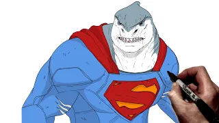 How To Draw King Shark (Superman) | Step By Step | Suicide Squad