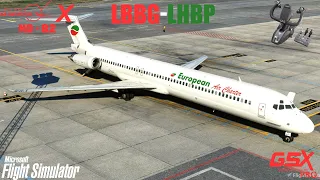 Leonardo MADDOG MD-82 | Vatsim | Real Life European Air Route | Burgas to Budapest | MSFS2020 Live