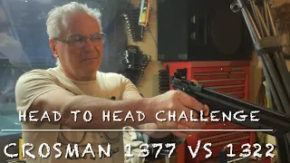 Head to head challenge Crosman 1377 vs 1322 multi pump pellet pistols