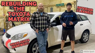 Rebuilding the Toyota Matrix - Interior and Headlight Cleaning - Part 6