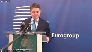 Paschal Donohoe, President of the Eurogroup eudebates with Ministers for Economic-Financial Affairs