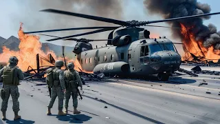 66 US CH-47 Chinook helicopters carrying 2600 German troops were hit by Russian anti air missiles