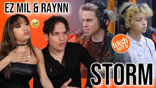 HER VOICE😭  | Waleska & Efra react to Ez Mil and Raynn perform “Storm” LIVE on Wish 107.5 Bus