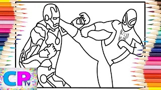 Iron Man Fights Spiderman Coloring Pages/Superheroes Coloring/Elektronomia & Fakti - By Our Side