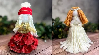 Two beautiful dolls from one sock/DIY Christmas dolls