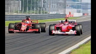 Ferrari F1 2018 vs Ferrari F1 2002 - Monza