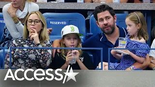 Emily Blunt & John Krasinski Bring Daughters To US Open