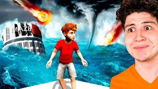 SOBREVIVIENDO 100 DÍAS a un TSUNAMI en GTA 5! 🌊🏠 (Mods)