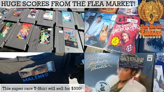 Huge Flea Market Haul - DVDs, Bin of NES games, Vintage Wrestling T-Shirts, New Laserdiscs & Records