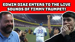 British Father and Son Reacts! Edwin Diaz Entry With Timmy Trumpet at Citi Field!